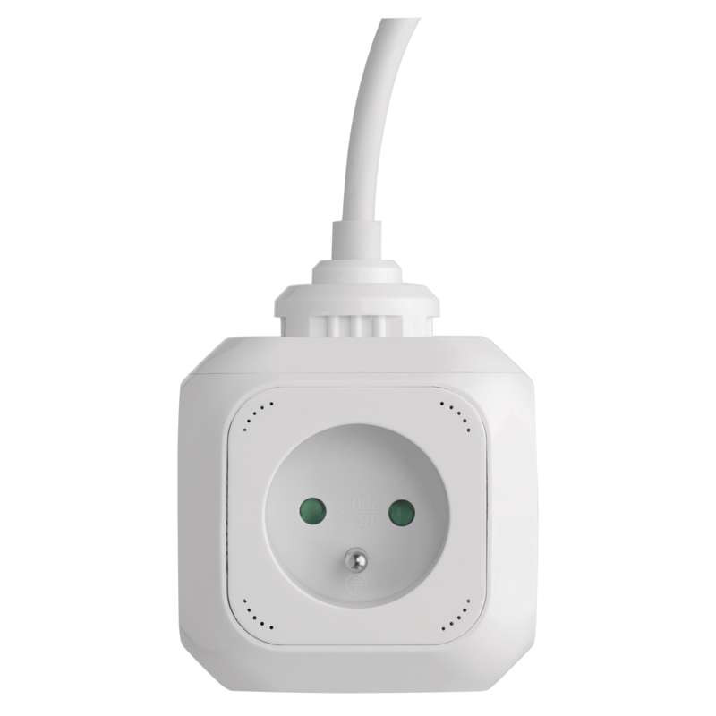 Predlžovačka KOCKA 4Z+2x USB, s predl. prívodom 1,9m (H05VV-F 3G1mm2), biela P04119U 1902040190