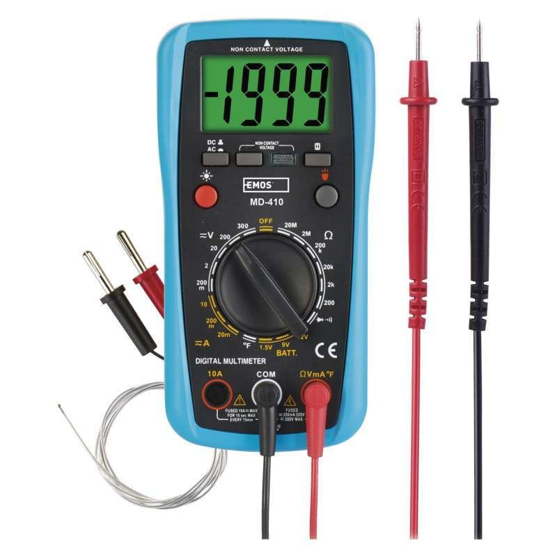 Multimeter MD-410 manuálny s displayom, VAC, VDC, AAC, ADC, R, spoj.obvod, 9V (súčasť balenia) M3691 2202016000