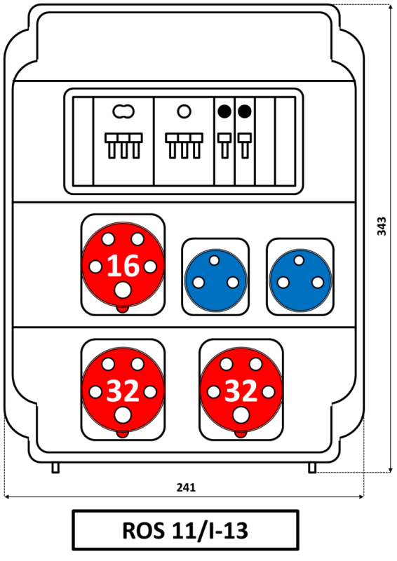 Skriňa ROS 11/I-13 zásuvková 1x1653 + 2x3253+2x220V istená 10005692.00