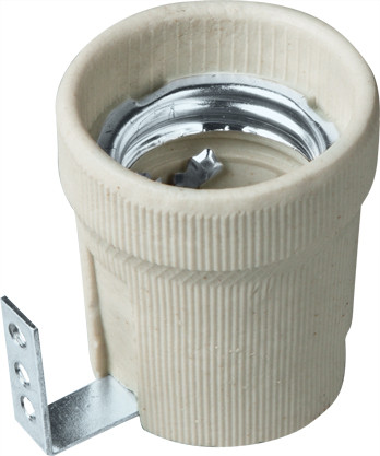 Objímka LH-E27F porcelánová s držiakom šedá GXOS047