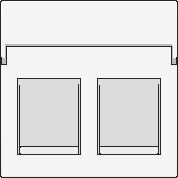 Kryt 154-65200  Stredov� kryt dataz�suvky 2xRJ-WHITE COATED 154-65200