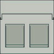 Kryt 157-65200  Stredov� kryt dataz�suvky 2xRJ-CHAMPAGNE COATED 157-65200