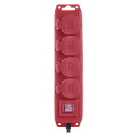 Predl�ova�ka P14131  4Z 3M IP44, (H07RN-F 3G1,5mm2) s vie�kami, s vyp�na�om, �erven� P14131 1902340301