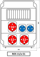 Skri�a ROS11/x-51 z�suvkov� 1x1643+2x3243+2x220V bez isti�ov 10005684.00