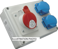 Skri�a ROSP 3230  IP54 z�suvkov� 1x32A/4P/400V+2x250V v�vodka TMV21 poist. 2x10A 10010524.00