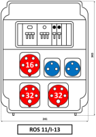 Skri�a ROS 11/I-13  z�suvkov� 1x1653 + 2x3253+2x220V isten� 10005692.00