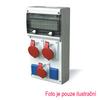 Skri�a 632.312W  BLOCK4 z�suvkov� s rukov�ou, IP54, 1x3253,1x1653, 2x230V, 11M bez istenia 632.312W