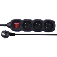 Predl�ova�ka PC1311 3Z 1,5M s vyp�na�om / �ierna / PVC / 1 mm2 PC1311 1902330150